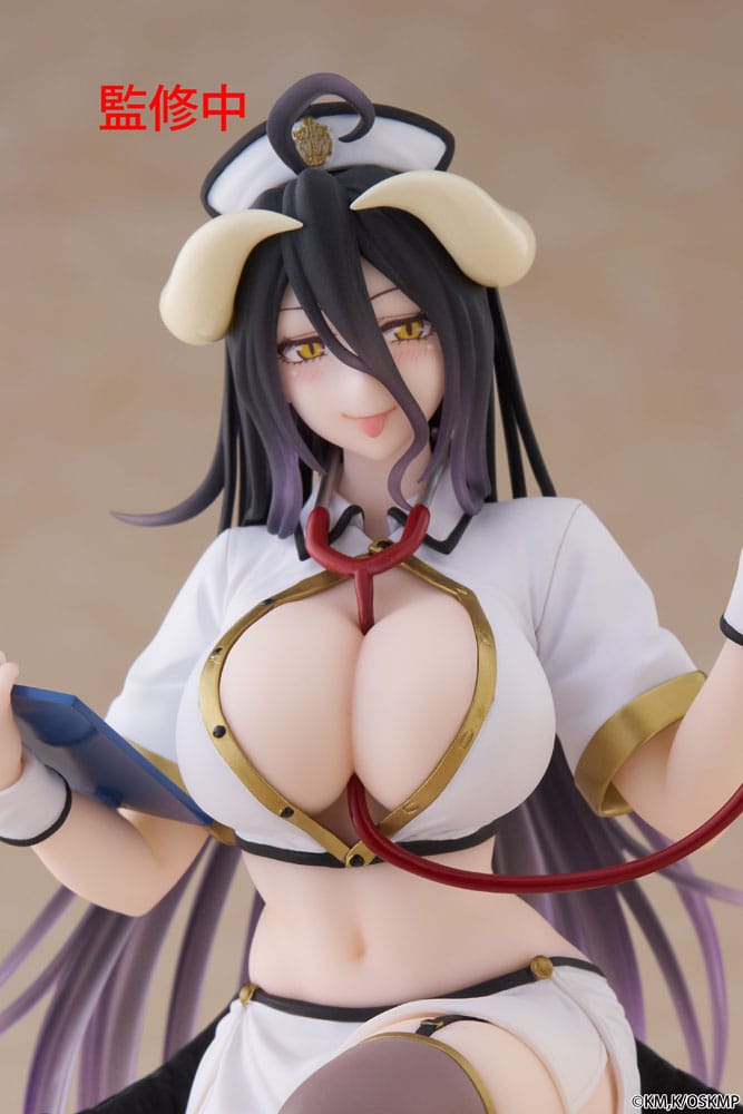 Overlord Estatua PVC Desktop Cute Figure Albedo Nurse Ver. Renewal 13 cm