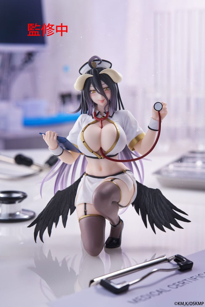 Overlord Estatua PVC Desktop Cute Figure Albedo Nurse Ver. Renewal 13 cm