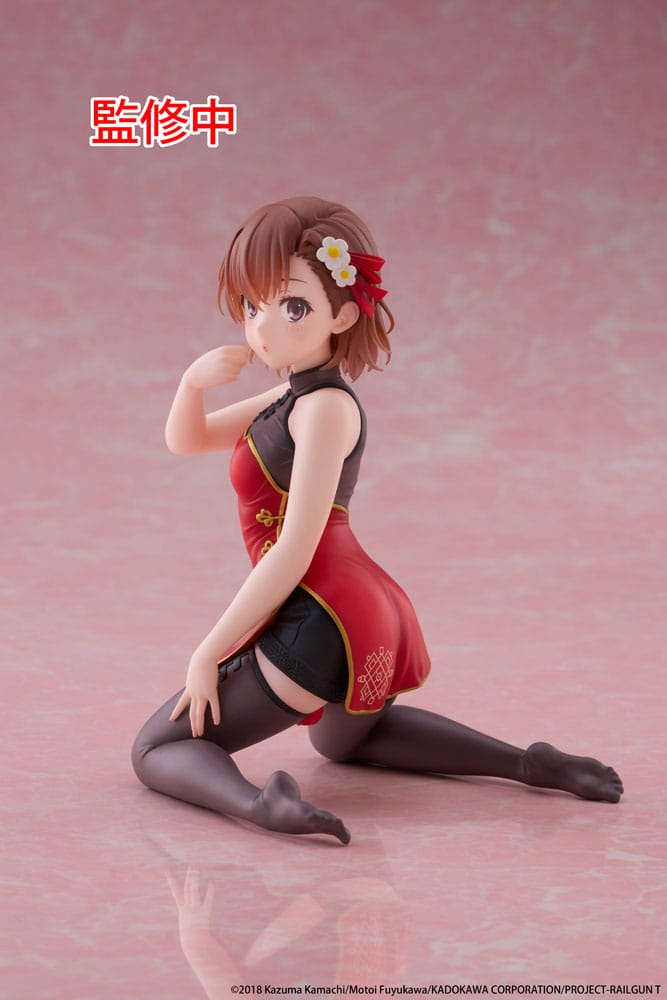 A Certain Scientific Railgun Estatua PVC Desktop Cute Figure Mikoto Misaka Chinese Dress Ver. 13 cm