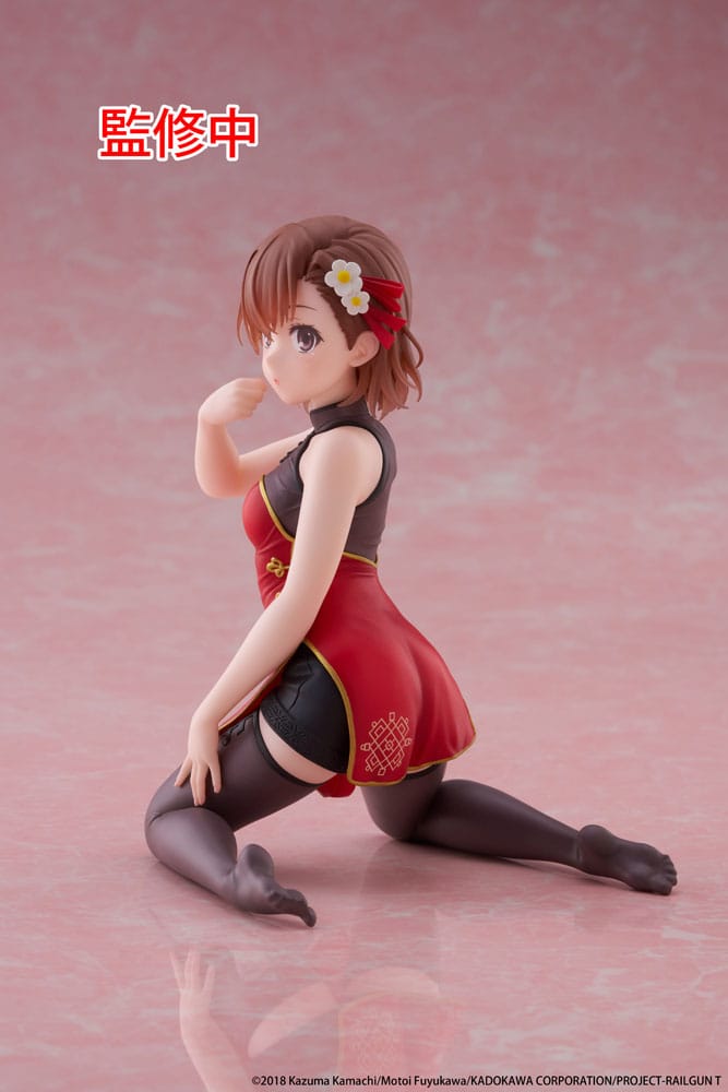 A Certain Scientific Railgun Estatua PVC Desktop Cute Figure Mikoto Misaka Chinese Dress Ver. 13 cm