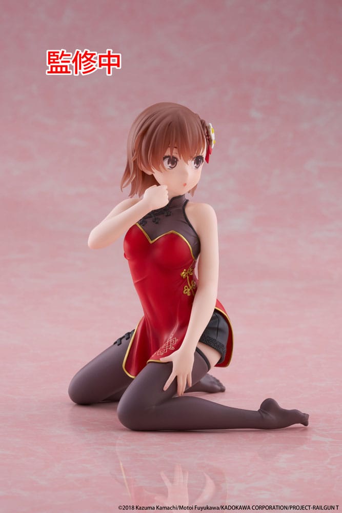A Certain Scientific Railgun Estatua PVC Desktop Cute Figure Mikoto Misaka Chinese Dress Ver. 13 cm
