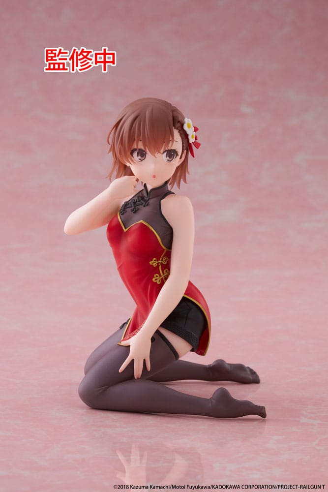 A Certain Scientific Railgun Estatua PVC Desktop Cute Figure Mikoto Misaka Chinese Dress Ver. 13 cm