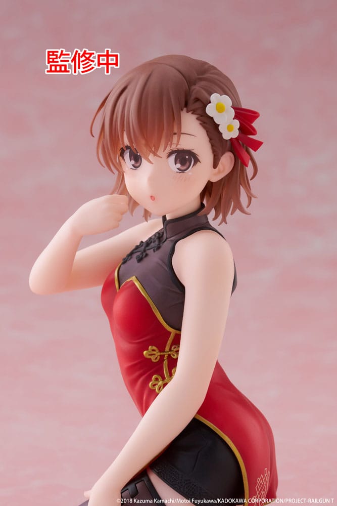A Certain Scientific Railgun Estatua PVC Desktop Cute Figure Mikoto Misaka Chinese Dress Ver. 13 cm