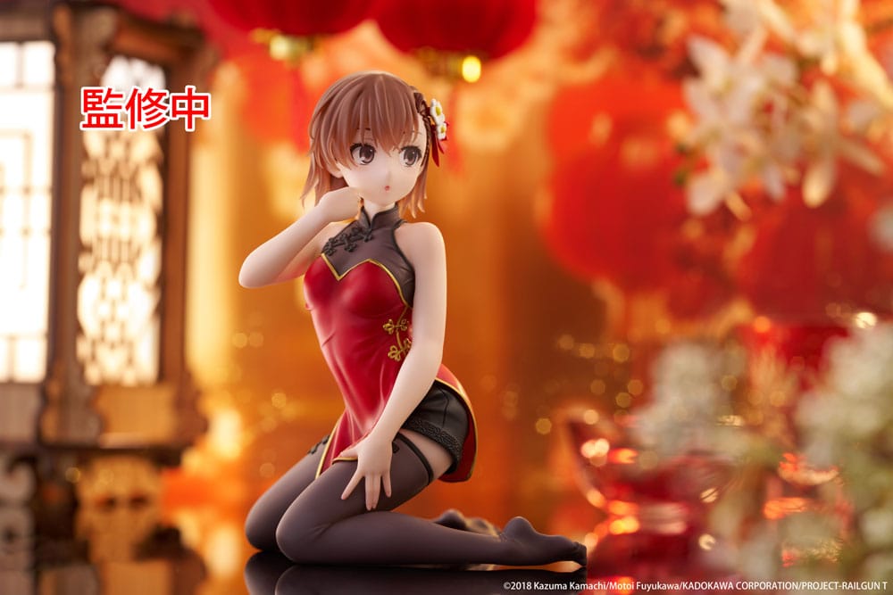 A Certain Scientific Railgun Estatua PVC Desktop Cute Figure Mikoto Misaka Chinese Dress Ver. 13 cm