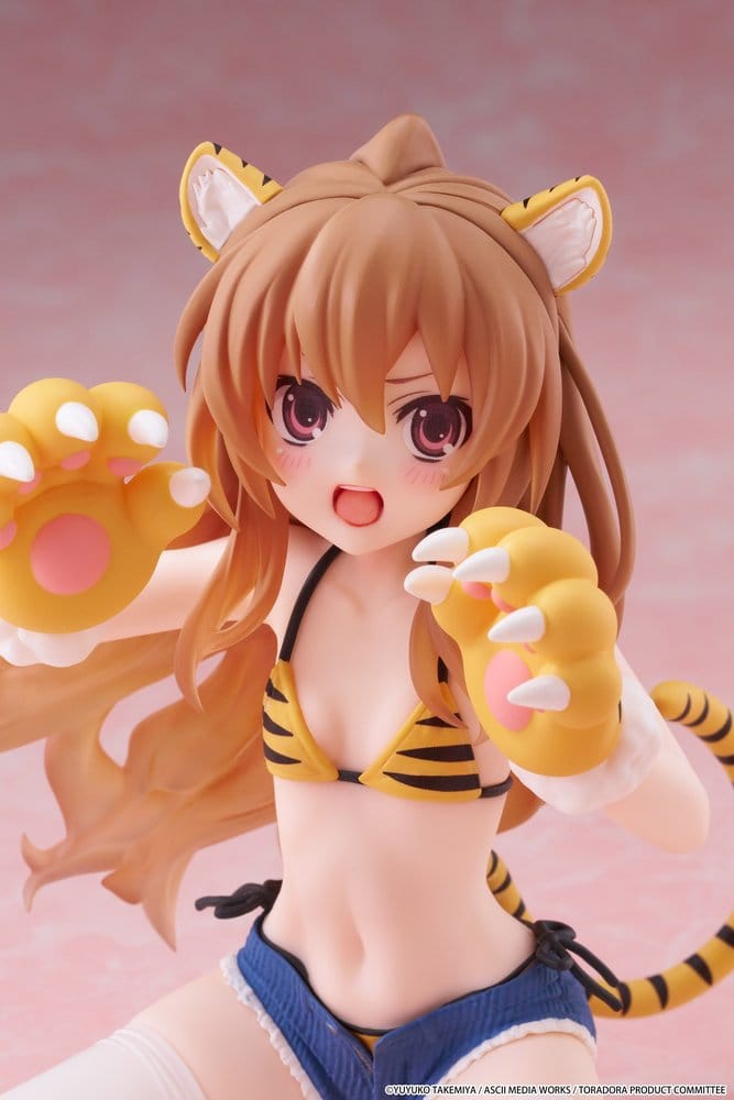 Toradora! Figura PVC Desktop Cute Taiga Aisaka (Tiger Costume Swimwear Ver.) 13 cm