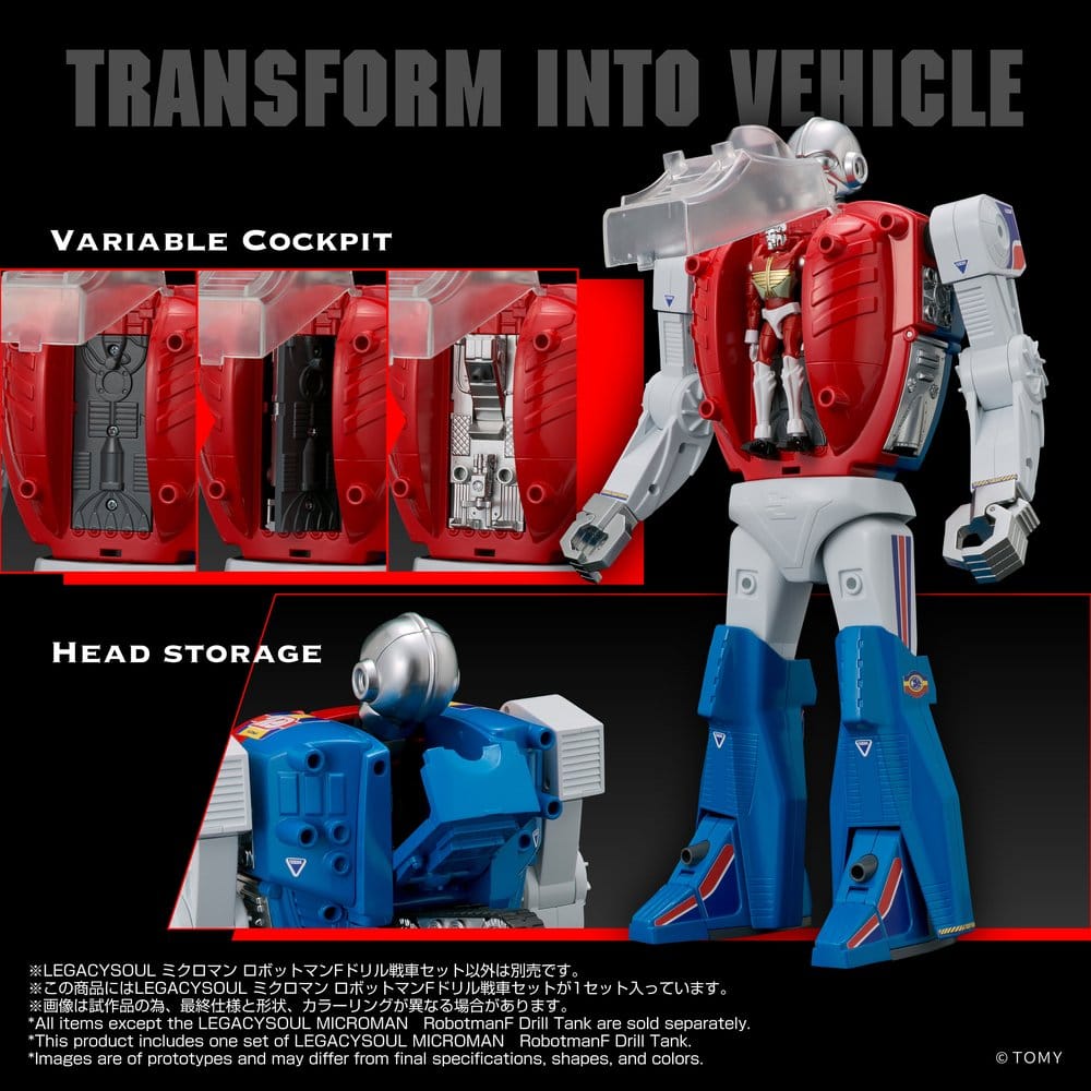 Microman Legacysoul Figura Robotman F Drill Tank