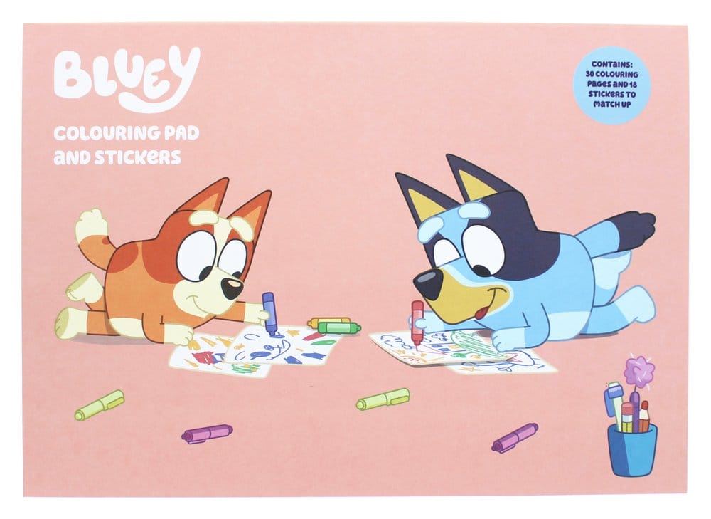 Bluey Libro de colorear A4 & Set de Pegatinas Frikytopia