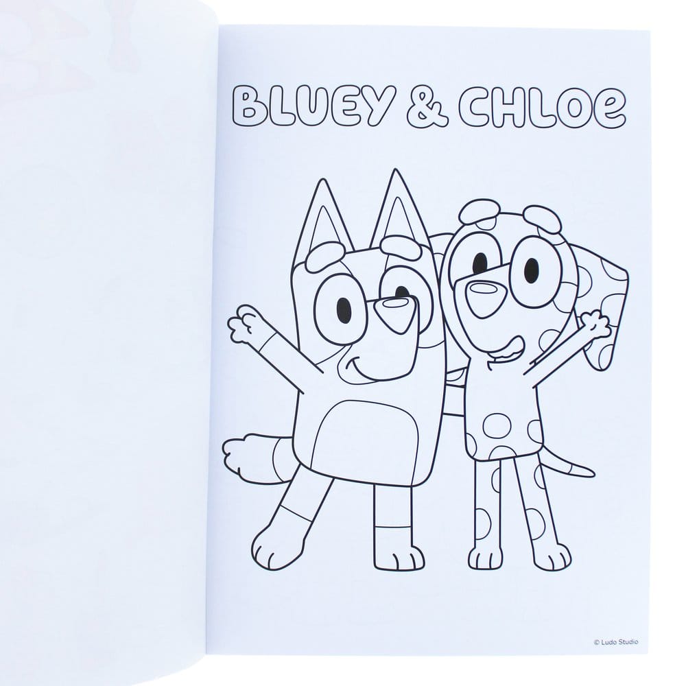 Bluey Libro de colorear A4 & Set de Pegatinas