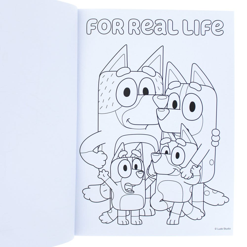 Bluey Libro de colorear A4 & Set de Pegatinas