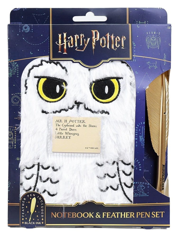 Harry Potter Libreta de Peluche Set con bolígrafo Hedwig Magical Locations