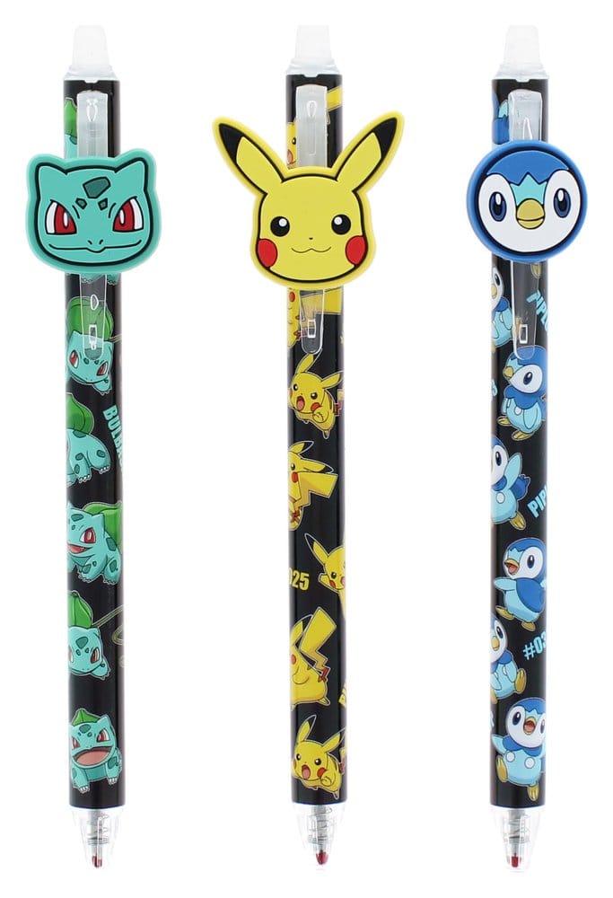 Pokémon Bolígrafos de gel borrables Pack de 3 Frikytopia