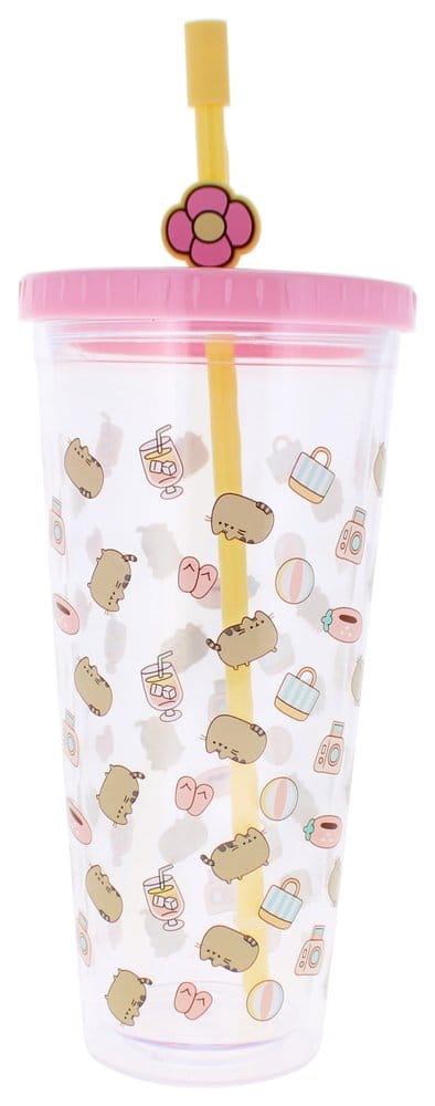 Pusheen Vaso con Paja 700 ml