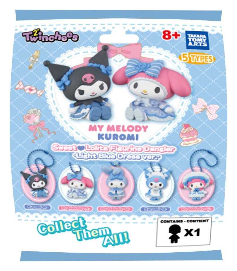 Sanrio Minifiguras Twinchees My Melody x Kuromi Sweet Lolita 5 cm Blind Pack Expositor (24)