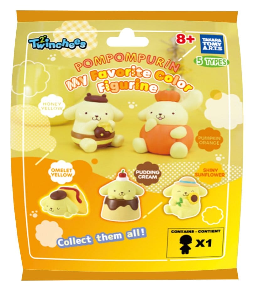 Sanrio Minifiguras Twinchees Pompompurin My Fav Color 5 cm Blind Pack Expositor (24)