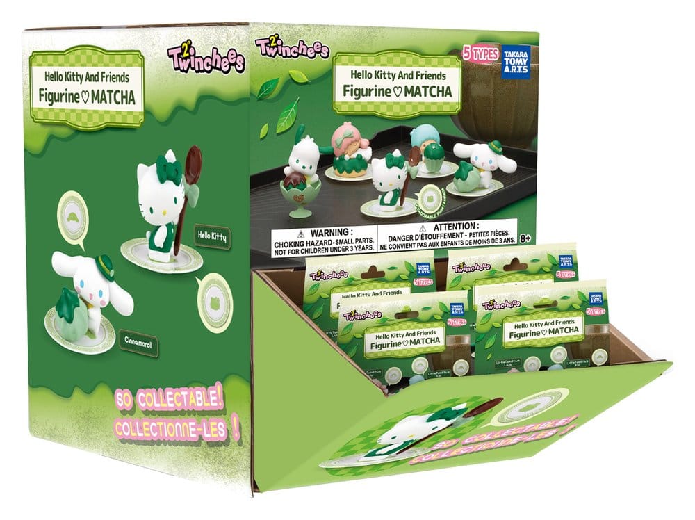Sanrio Minifiguras Twinchees Hello Kitty & Friends I Love Matcha 5 cm Blind Pack Expositor (24)