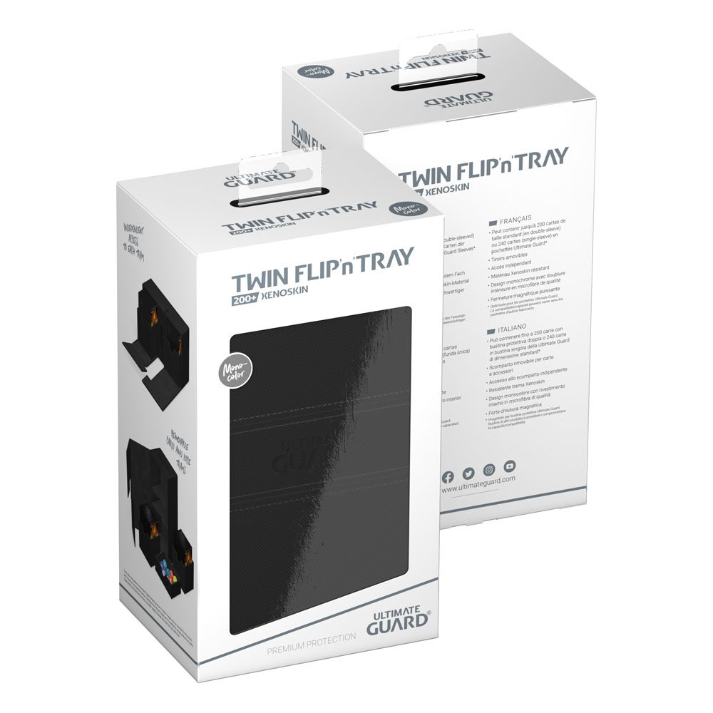 Ultimate Guard Twin Flip`n`Tray 200+ XenoSkin Monocolor Negro