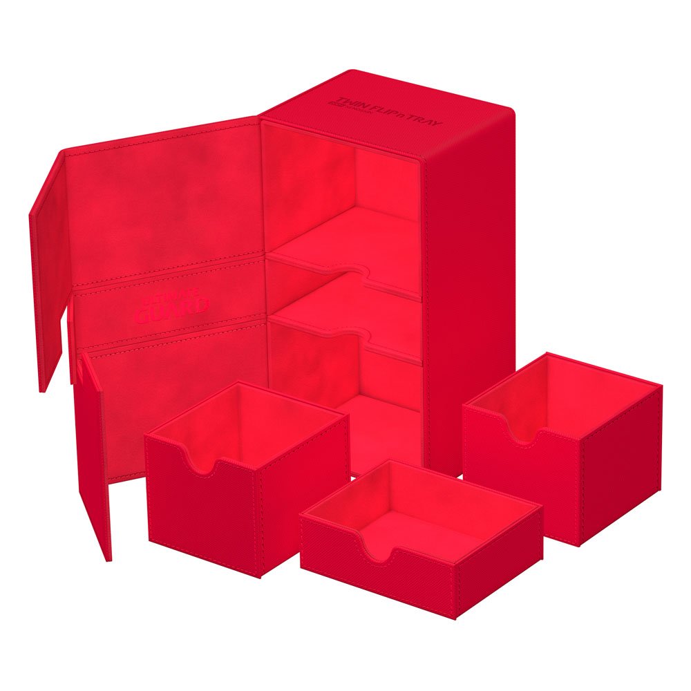 Ultimate Guard Twin Flip`n`Tray 200+ XenoSkin Monocolor Rojo