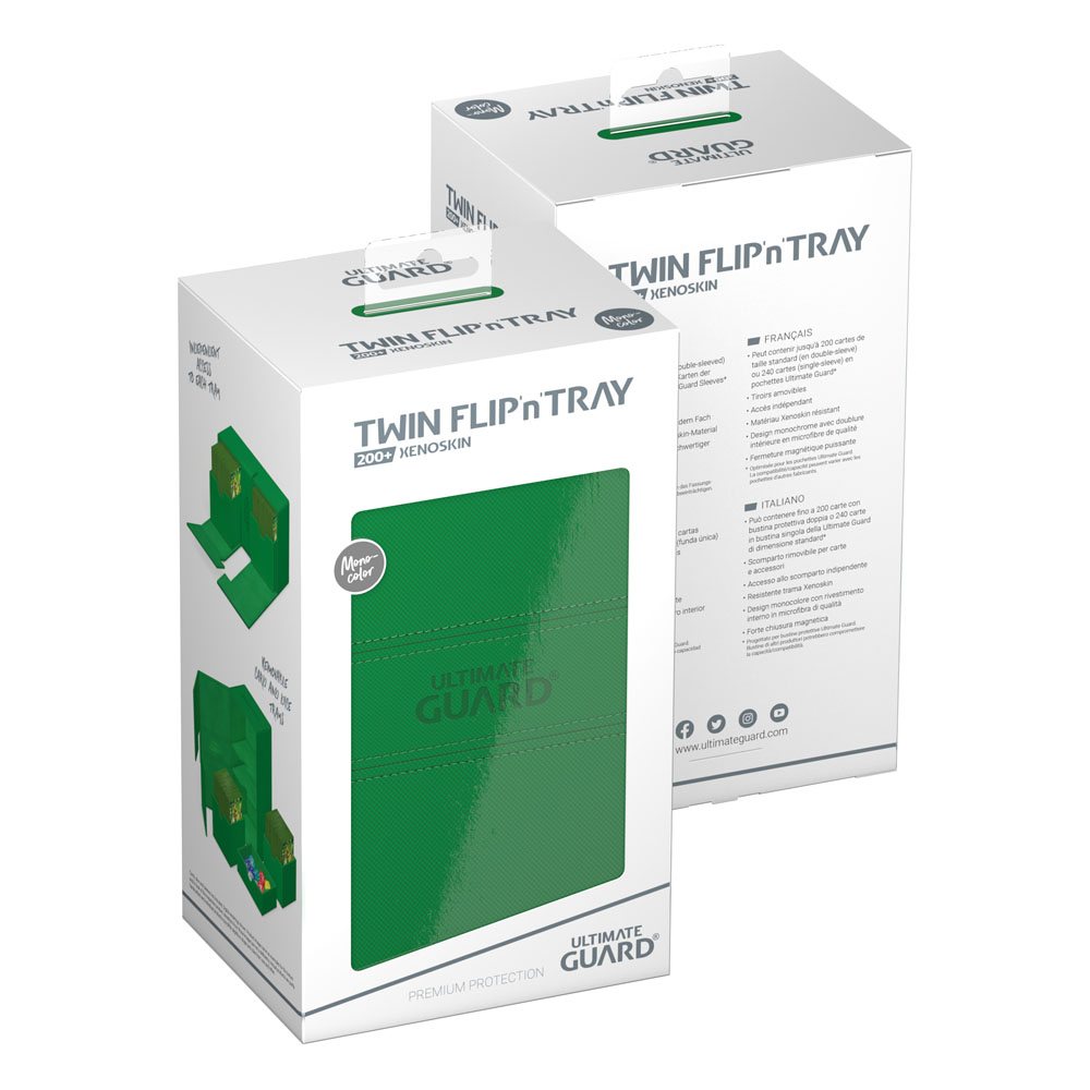 Ultimate Guard Twin Flip`n`Tray 200+ XenoSkin Monocolor Verde