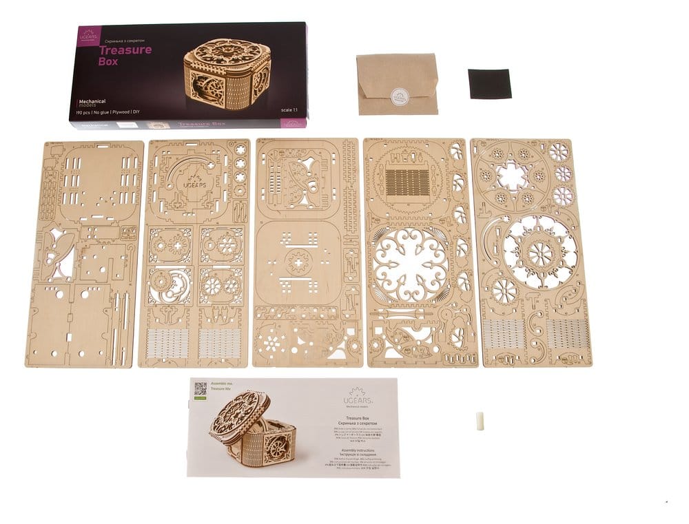 Ugears Puzzle de madera 3D Caja del Tesoro
