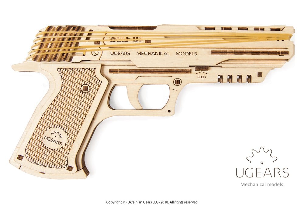 Ugears Puzzle de madera 3D Wolf-01 Pistola