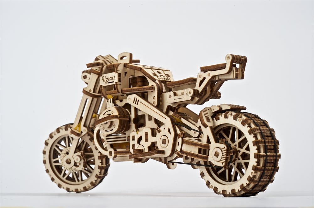 Ugears Puzzle de madera 3D Scrambler UGR-10 con sidecar