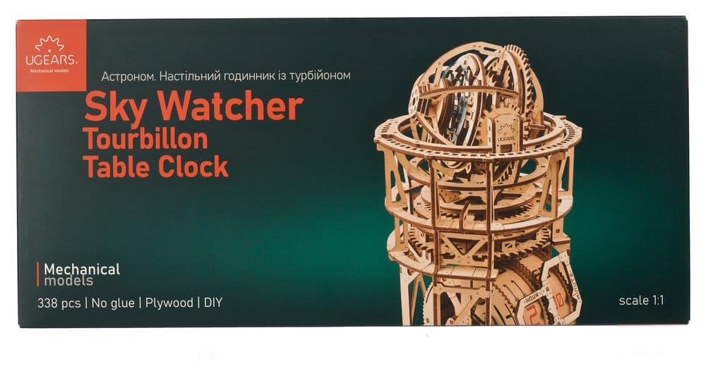Ugears Puzzle de madera 3D Reloj Tourbillon de Sobremesa Astrónomo