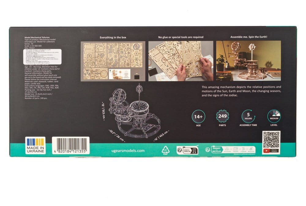 Ugears Puzzle de madera 3D Tellurion Mecánico