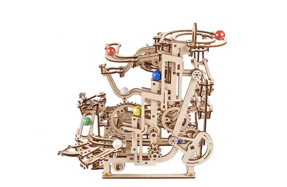 Ugears Puzzle de madera 3D Carrera de Canicas con Elevador por Peldaños