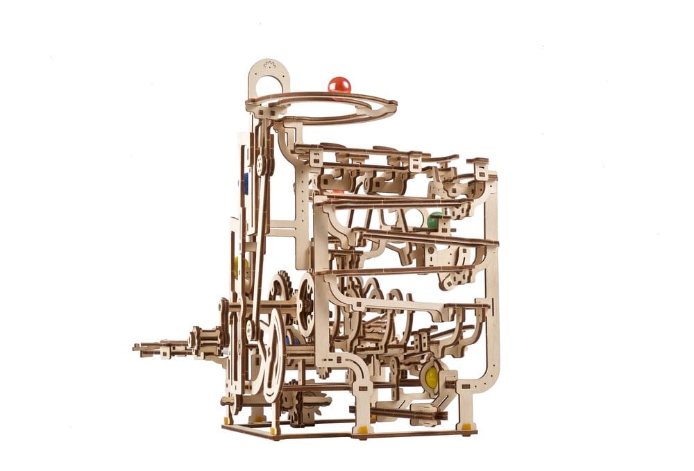 Ugears Puzzle de madera 3D Carrera de Canicas con Elevador por Peldaños