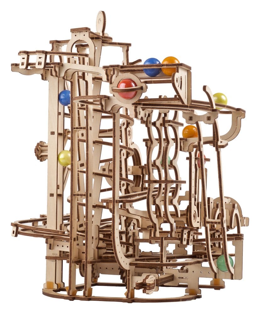 Ugears Puzzle de madera 3D Carrera de Canicas con Elevador en Espiral