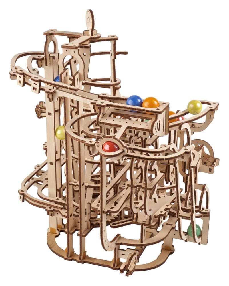 Ugears Puzzle de madera 3D Carrera de Canicas con Elevador en Espiral