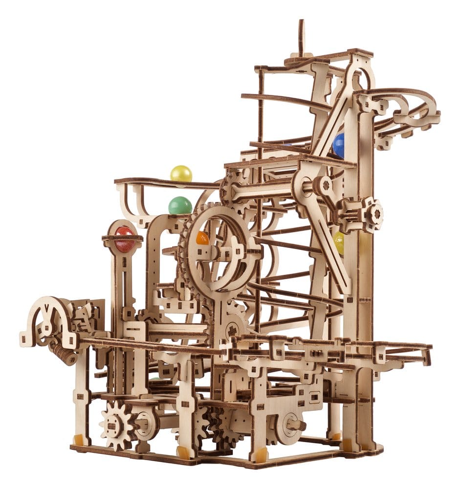 Ugears Puzzle de madera 3D Carrera de Canicas con Elevador en Espiral