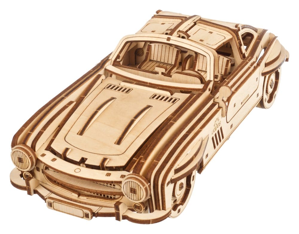 Ugears Puzzle de madera 3D Cupé Deportivo con Puertas de Ala de Gaviota