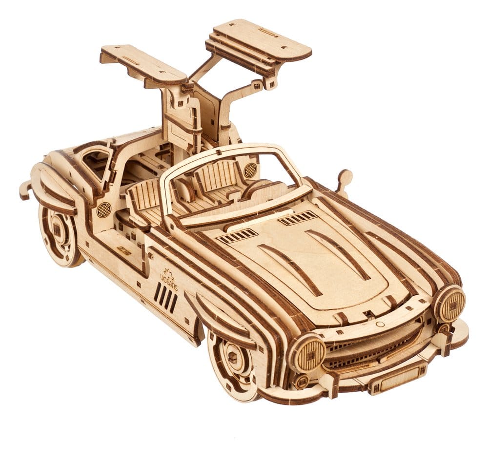 Ugears Puzzle de madera 3D Cupé Deportivo con Puertas de Ala de Gaviota