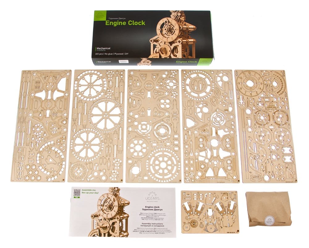 Ugears Puzzle de madera 3D Reloj de Motor