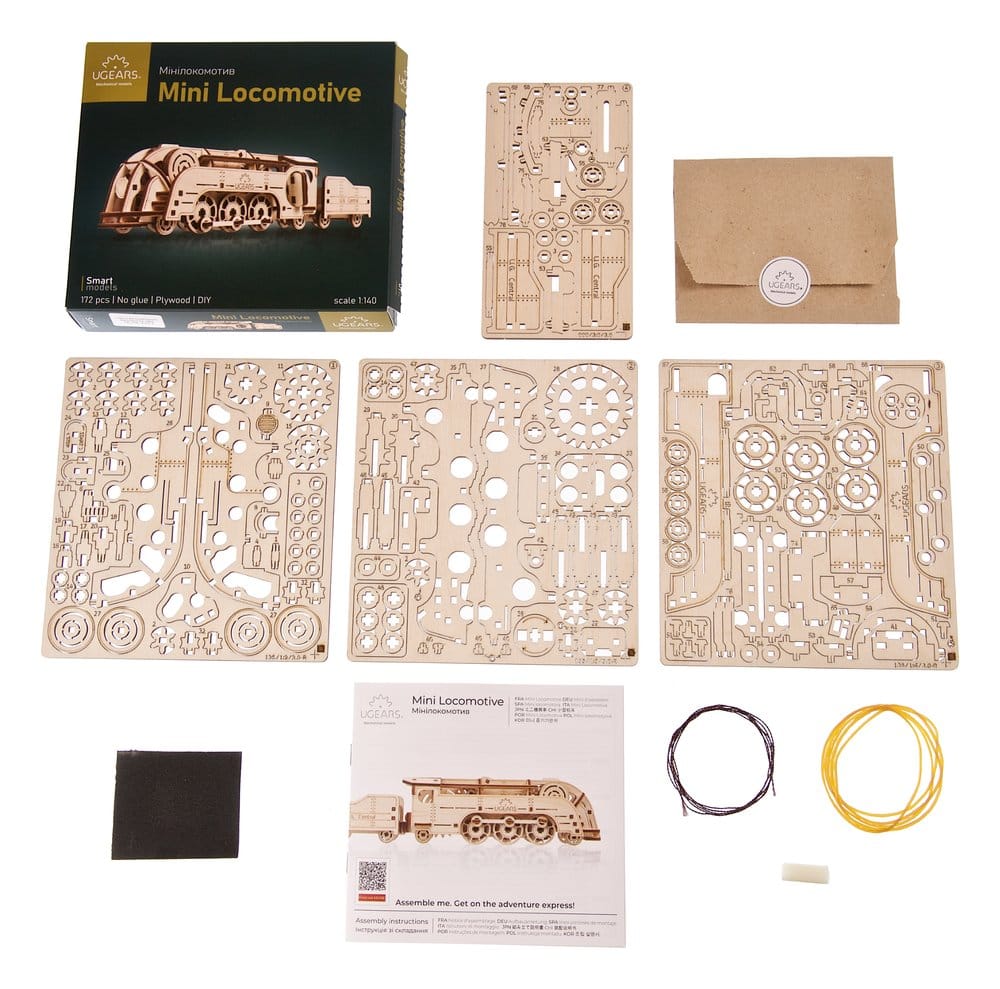Ugears Puzzle de madera 3D Mini Locomotora