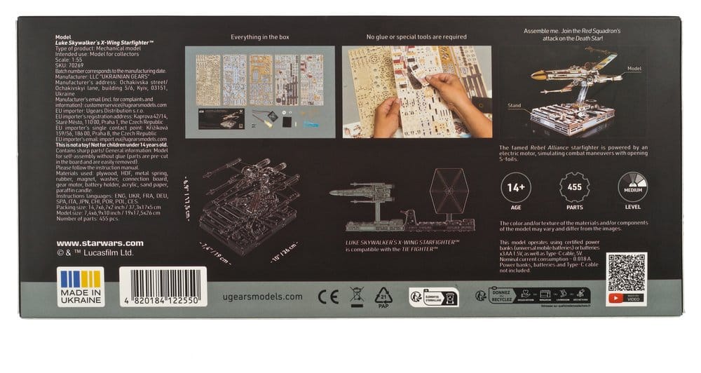 Star Wars Puzzle de madera 3D Luke Skywalker's X-Wing Starfighter