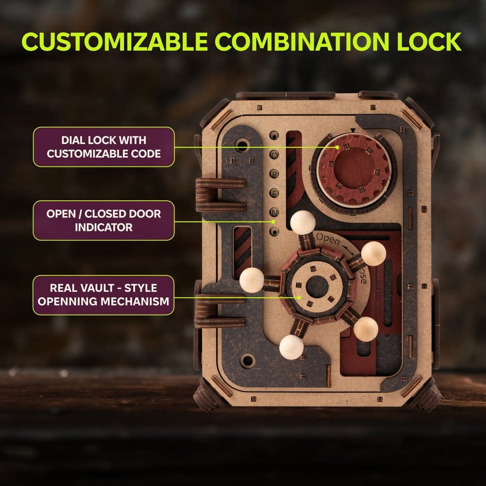 Ugears Maqueta de madera 3D Safe Too 17 cm