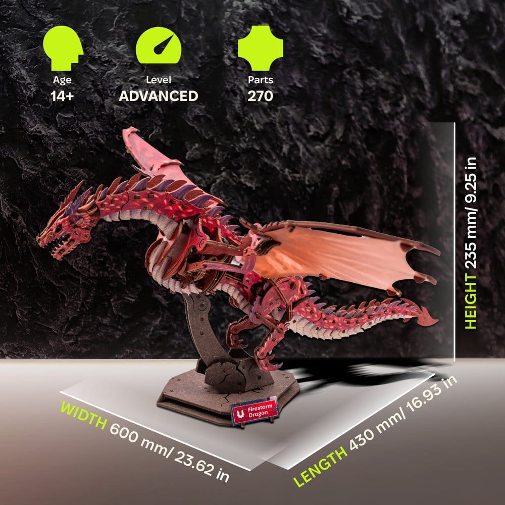 Ugears Maqueta de madera 3D Firestorm Dragon 43 cm