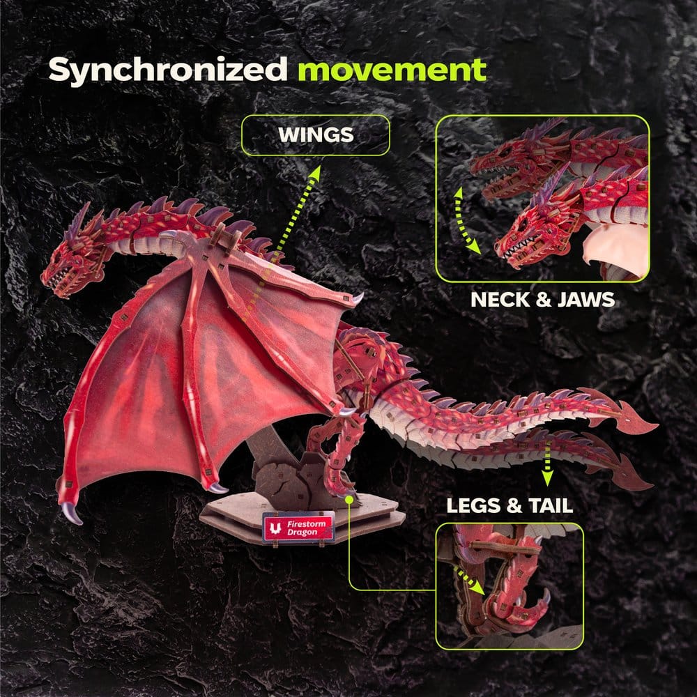 Ugears Maqueta de madera 3D Firestorm Dragon 43 cm