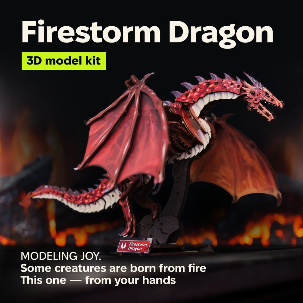 Ugears Maqueta de madera 3D Firestorm Dragon 43 cm
