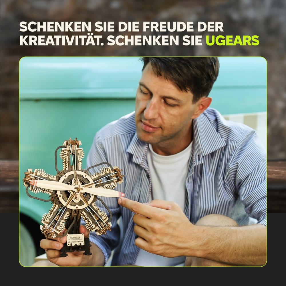 Ugears 3D Maqueta de madera R-5 Motor de avión 25 cm
