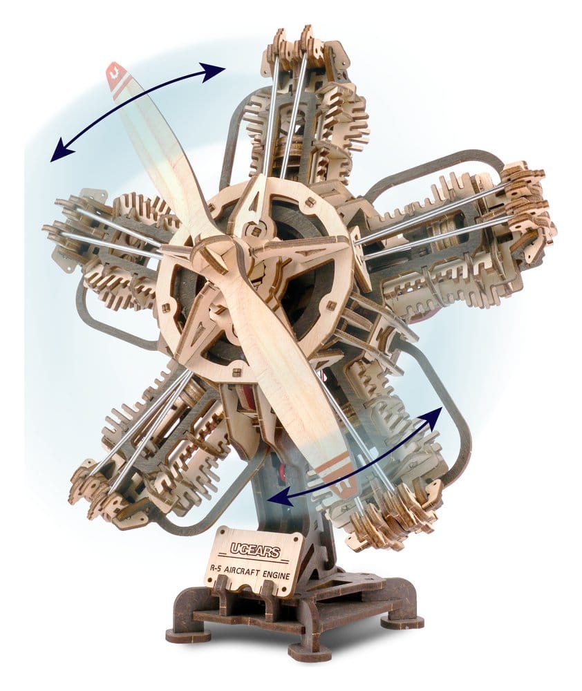 Ugears 3D Maqueta de madera R-5 Motor de avión 25 cm