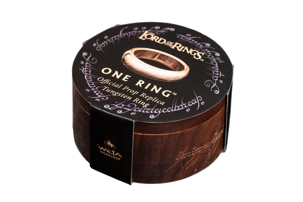El Señor de los Anillos Anillo Único de tungsteno (bañado en oro) Talla 08