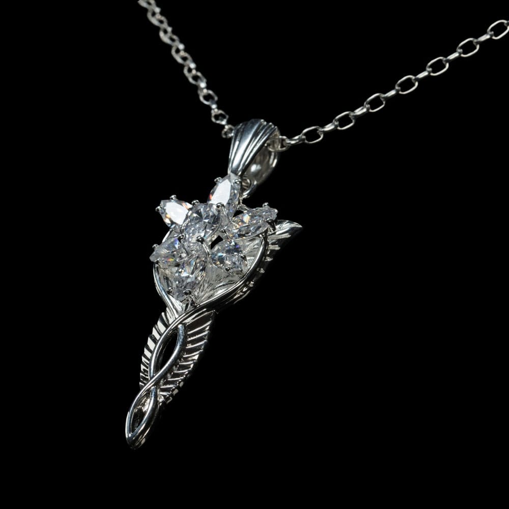 El Señor de los Anillos Réplica 1/1 Colgante & Collar de Arwen Evenstar (Plata de ley) Frikytopia