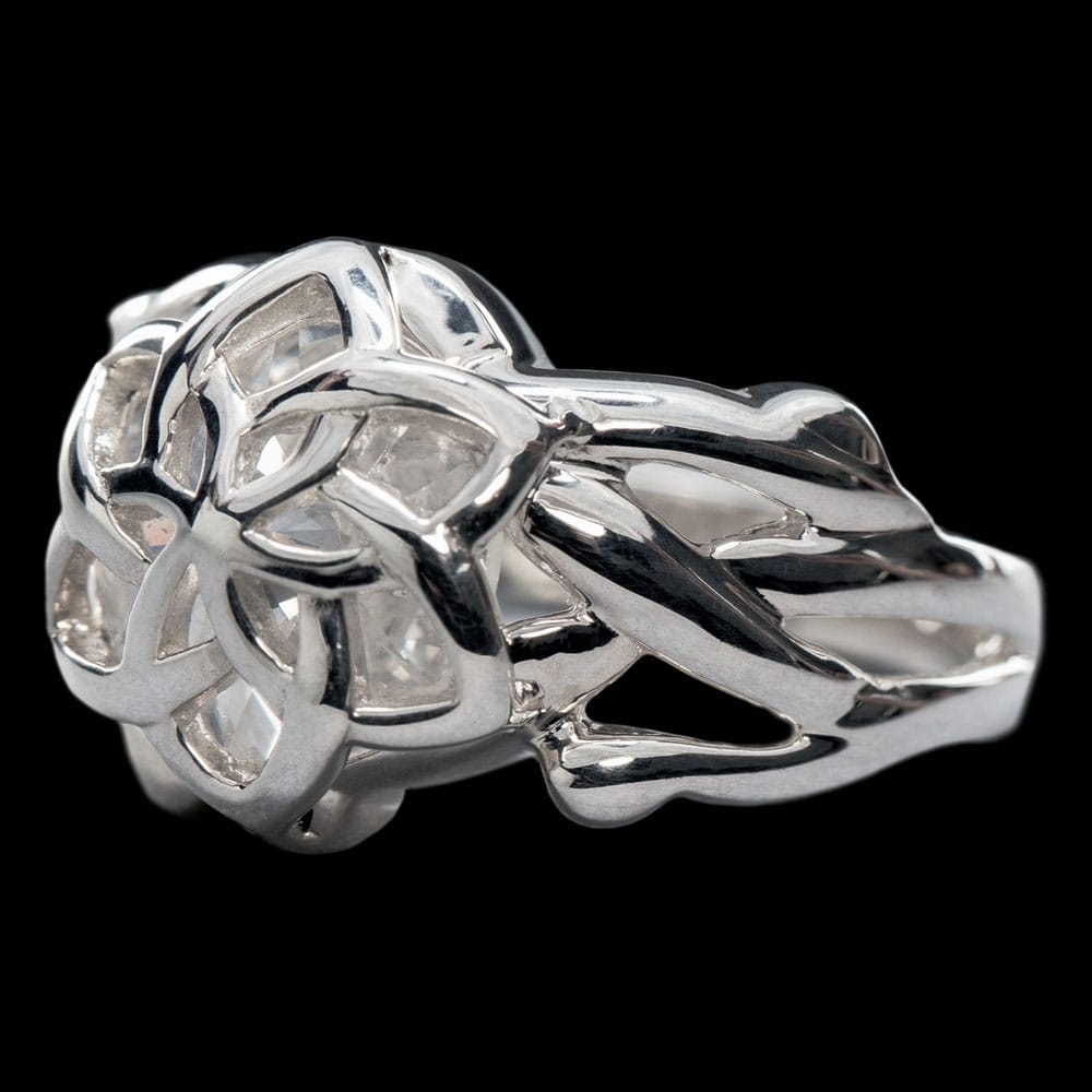 El Señor de los Anillos Anillo Nenya de Galadriel (Plata de ley) Talla 9.75 Frikytopia