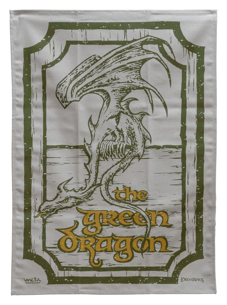 El Señor de los Anillos juego de 2 Paños de cocina Green Dragon & Prancing Pony 69 cm