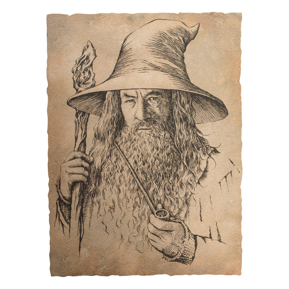 El Hobbit Litografia Portrait of Gandalf the Grey 21 x 28 cm