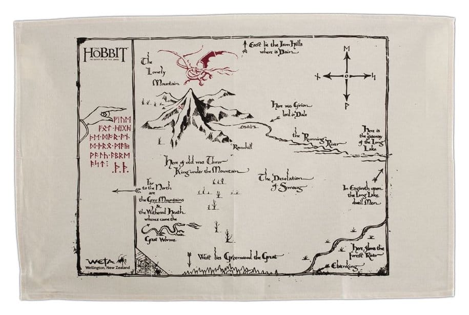 El hobbit Paños de cocina Thorins Map 72 cm Frikytopia