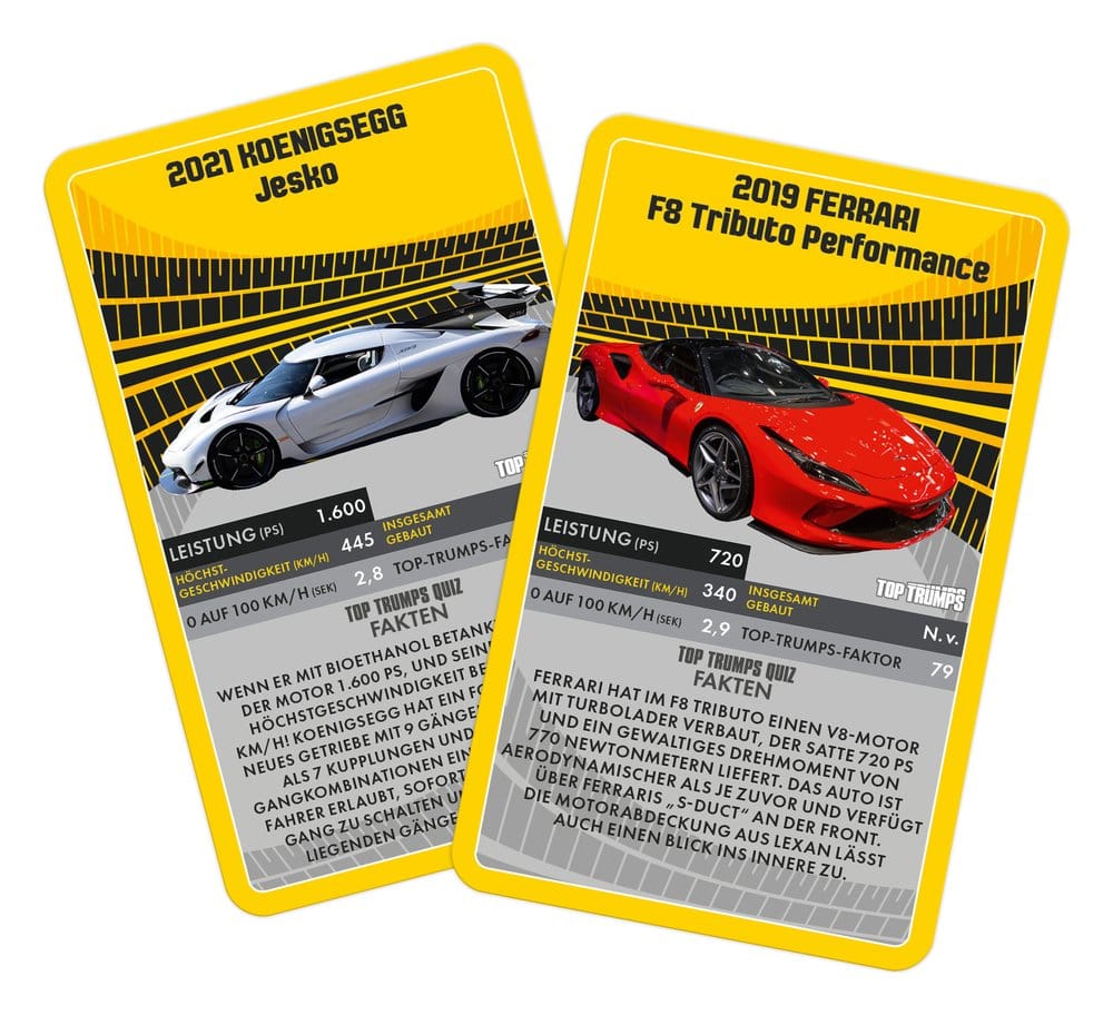 Super Cars Juego de cartas Top Trumps *Edición Alemana*